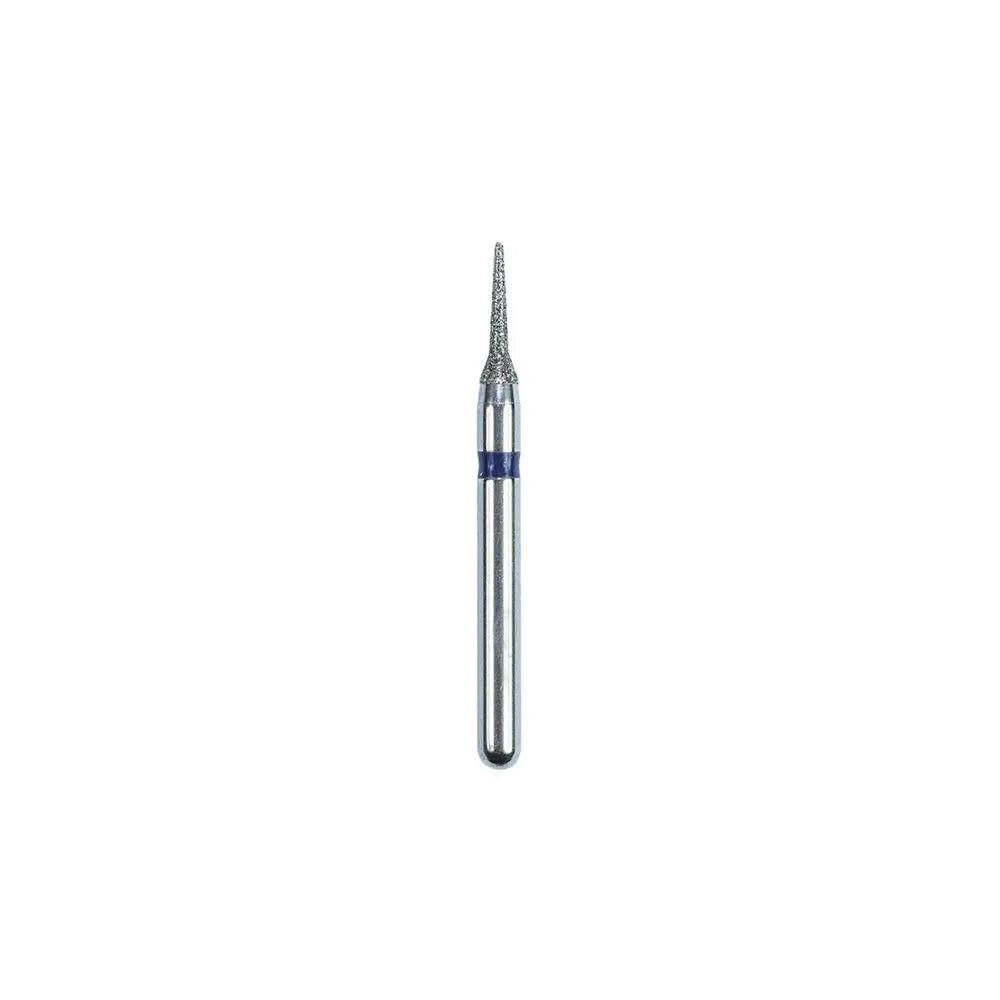 Close-up of J10 Diamond-Coated Interproximal Reduction Bur with Blue Ring for Medium Grit applications.