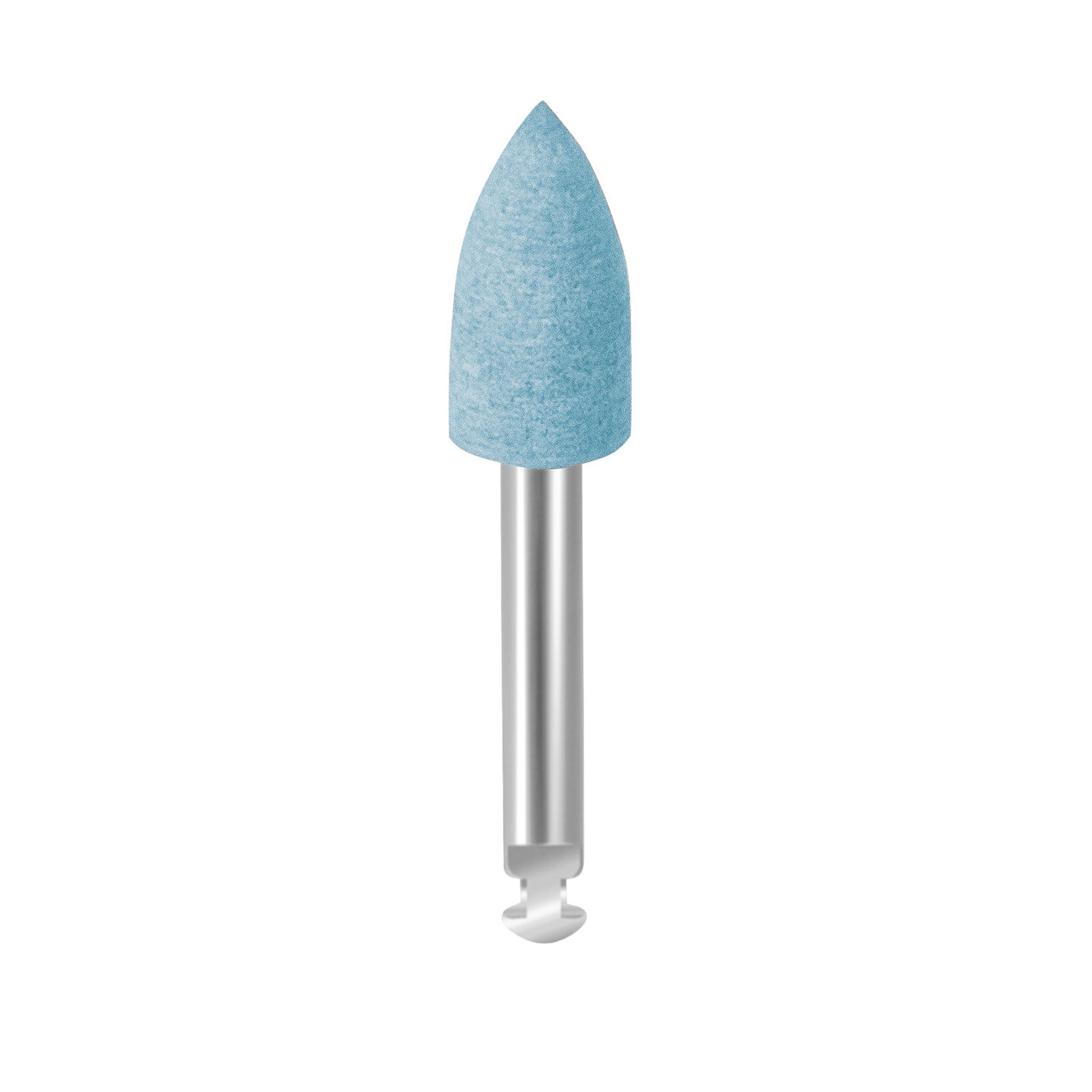 EVE BRACKET PLUS - BRP7 medium-grit pointed polisher for fine adhesive removal, particularly for hard-to-reach areas. Blue with a silver rotary shank.